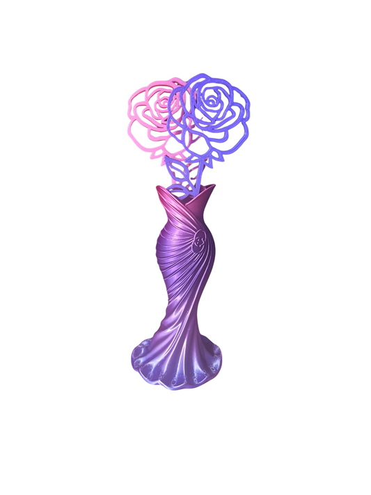 Elegant Dress Vase w/ Roses